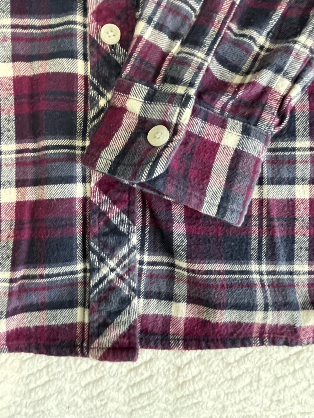 Weatherproof Men's Navy and Burgundy Plaid flannel button up Shirt Jacket - Picture 8 of 9
